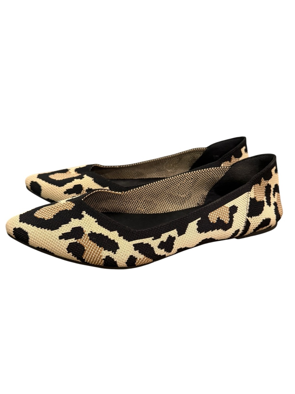 MIA Leopard Print Pointed Toe Flats Stretch Knit Slip On Womens Size 8.5 Animal - Picture 3 of 7